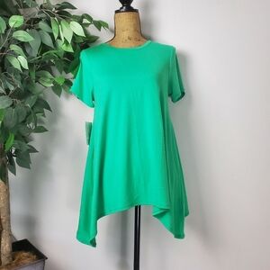 NEW Lularoe Melissa Bright Spring Green Asymmetrical Shirt Womens Size XS *